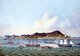 China: A panorama of Hong Kong from the harbour with European ships and Chinese junks at anchor. Gouache, unknown Chinese painter, c. 1850